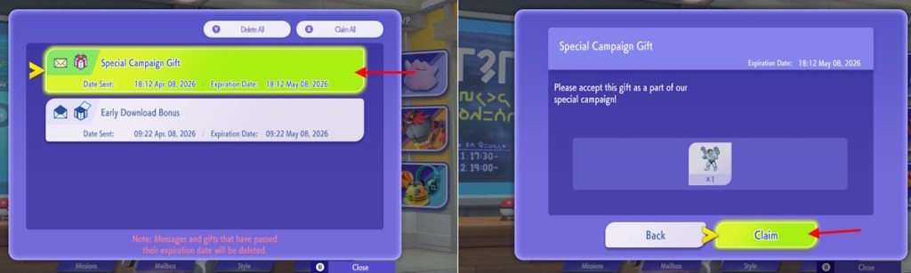 Pokemon Champions Mystery Gift claim