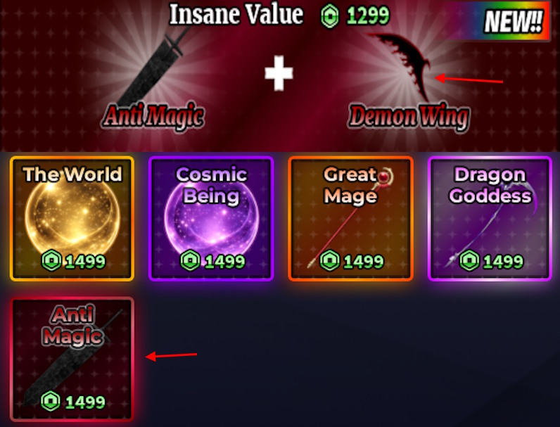 Purchase Anti Magic using Robux