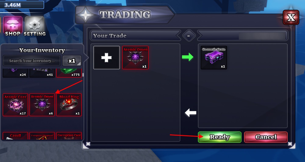 Ready button Sailor Piece trade