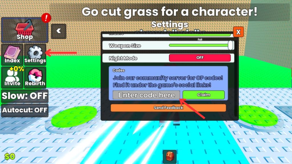 Redeem Cut Grass for Anime Characters Codes