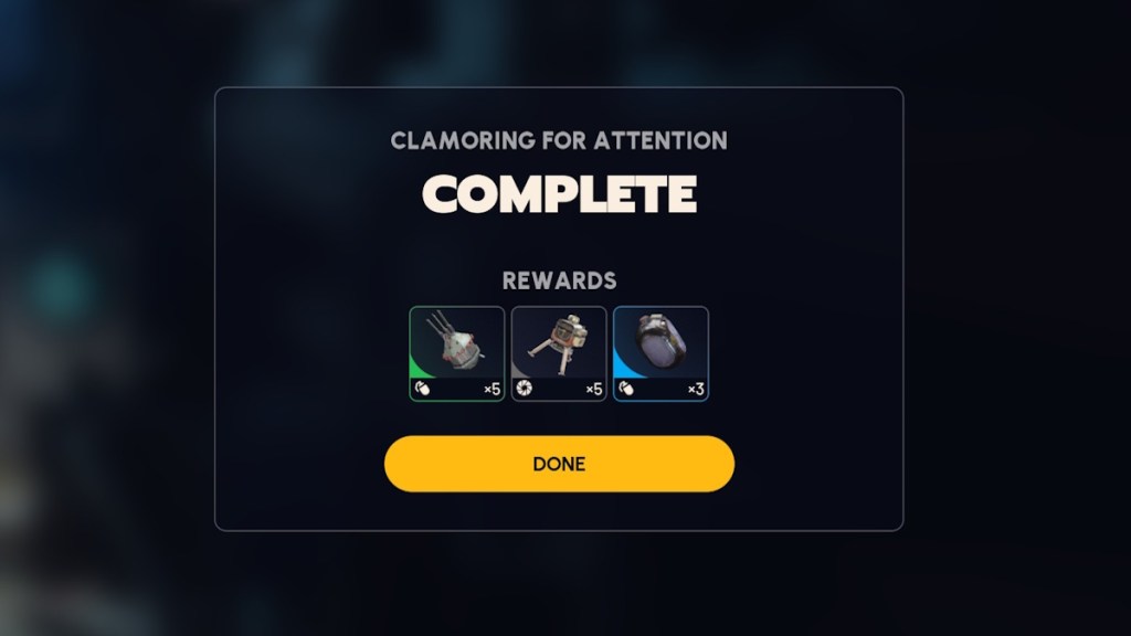Rewards for completing Clamoring For Attention quest in Arc Raiders