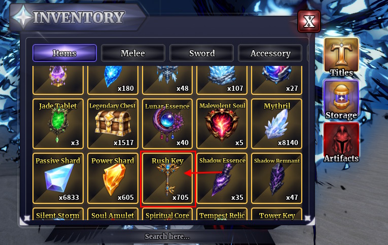 Rush Key in Sailor Piece