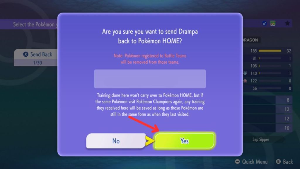 Send Pokemon from Champions to HOME 
