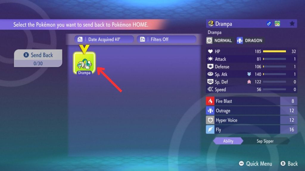 Send Pokemon from Champions to HOME 