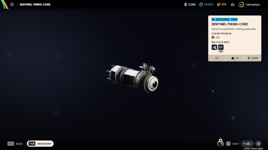 Sentinel Firing Core in Arc Raiders