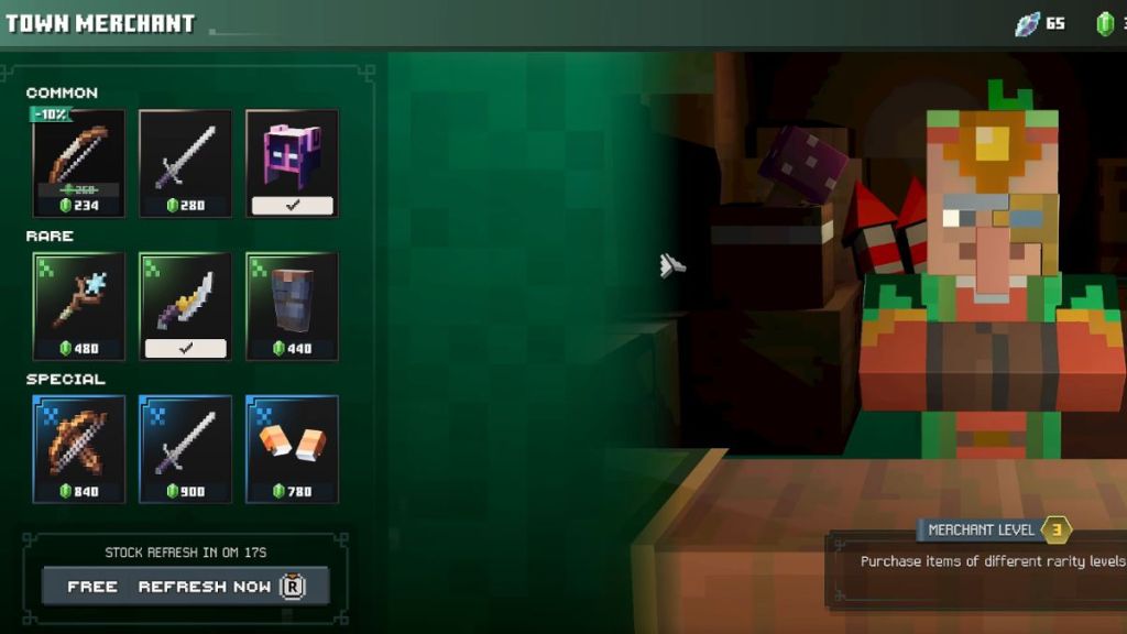 Town Merchant in Minecraft Dungeons 2