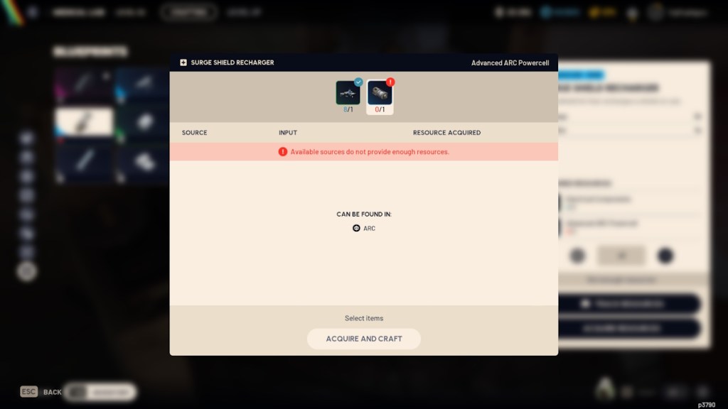 Unavailable sources warning in Arc Raiders