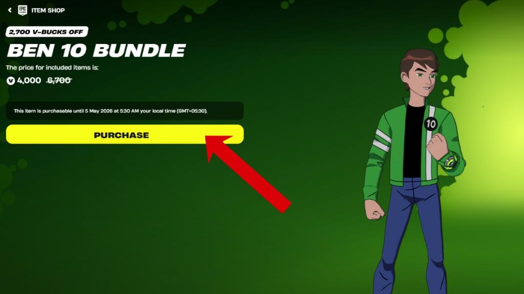 Ben 10 skin in Fortnite