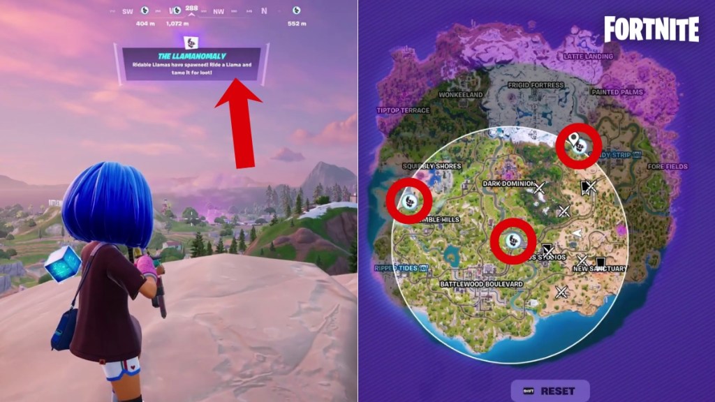 Fortnite Llamanomaly and Llama locations