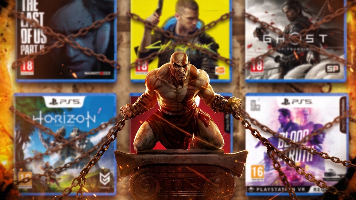 Kratos Chained up with PS5 Games