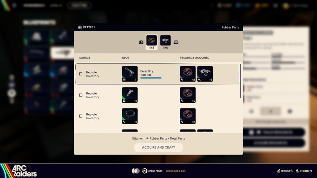 New crafting system in Arc Raiders