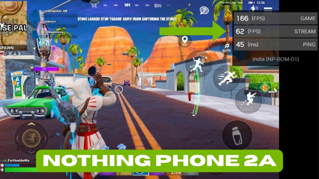 NVIDIA GeForce Now Fortnite on Nothing Phone 2a