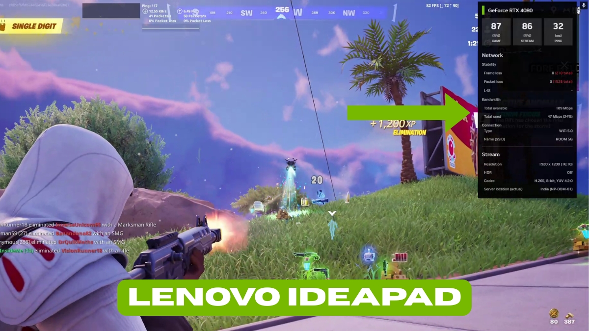 NVIDIA GeForce Now Fortnite on Lenovo Laptop