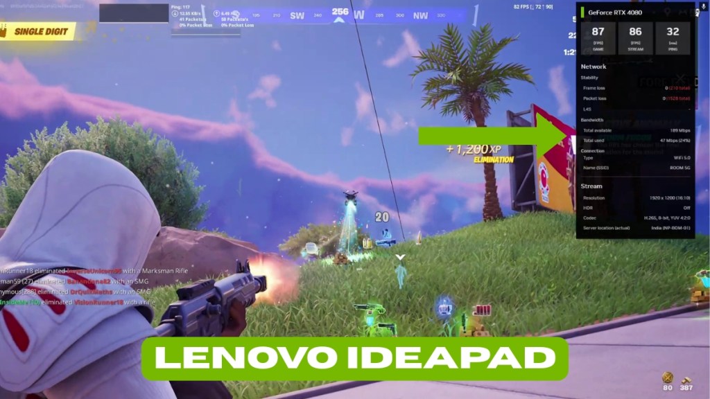 NVIDIA GeForce Now Fortnite on Lenovo Laptop