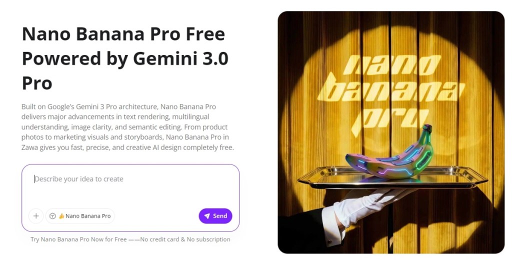 zawa ai supports nano banana pro