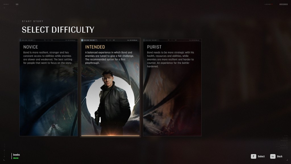 007 First Light Difficulty Settings