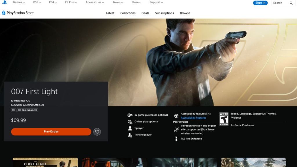 007 First Light PlayStation Store