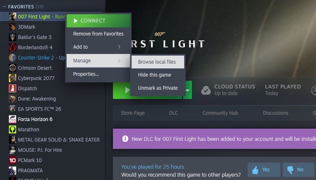 007 First Light file location