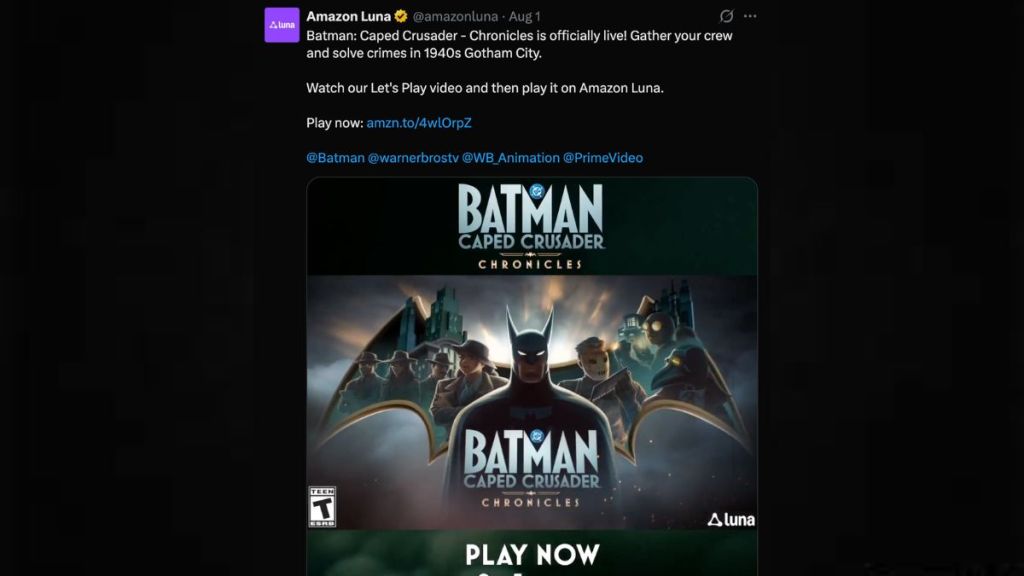 Amazon Luna free game for August 2026