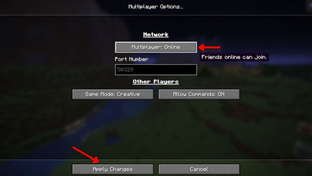 Change Multiplayer option Minecraft