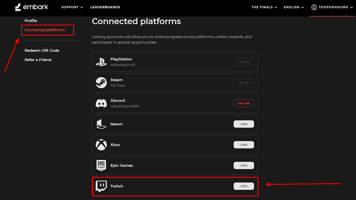 Connecting your Twitch account to your game account