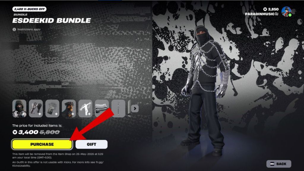 EsDeeKid Fortnite Bundle in the Item Shop