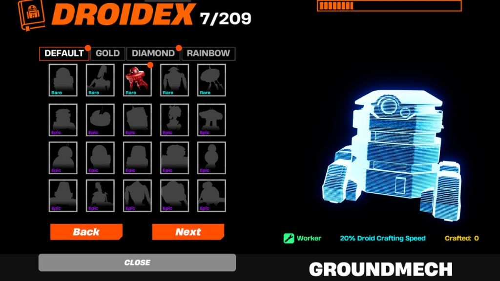 Fortnite Groundmech Droid in Droidex