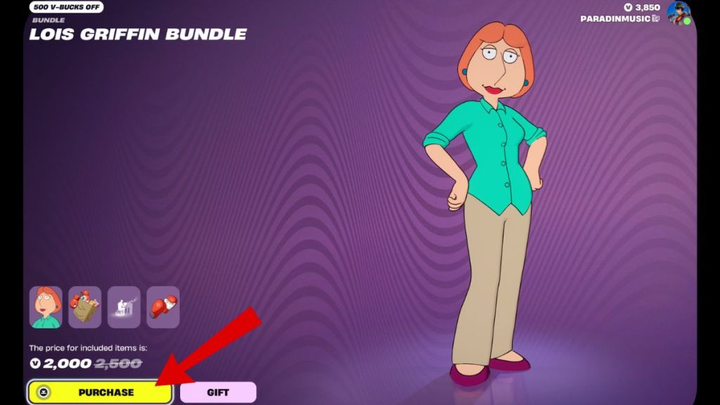 Fortnite Lois Griffin Bundle in the Item Shop
