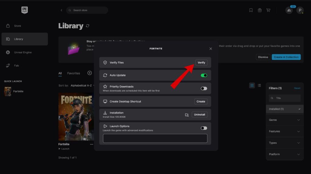 Fortnite Matchmaking Error 1 Verify Files