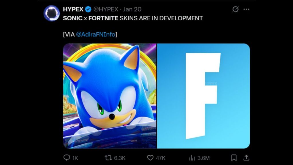 Fortnite Sonic Collaboration Leak