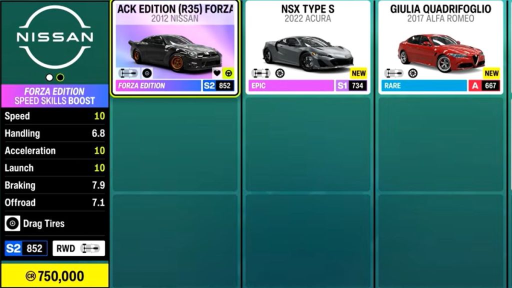 Forza Horizon 6 Fast Drag Car Stats