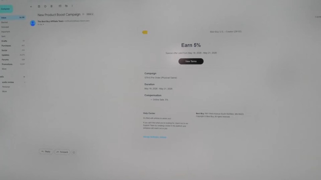 GTA 6 Preorder Date Leaked During Live Stream Best Buy Creator Campaign Email