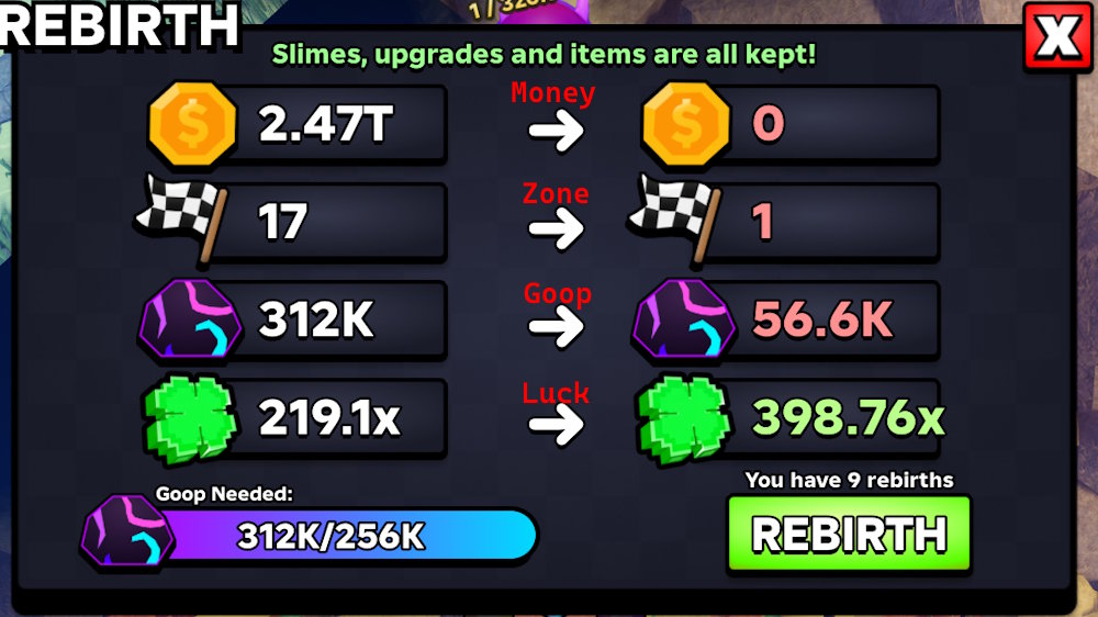 How rebirth work Slime RNG