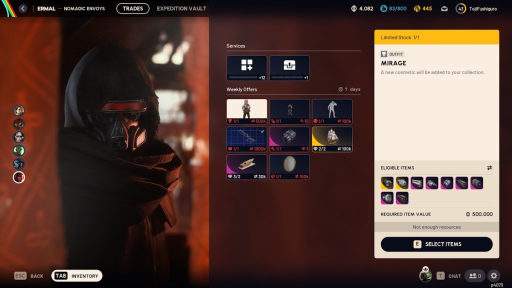 Mirage outfit in Arc Raiders