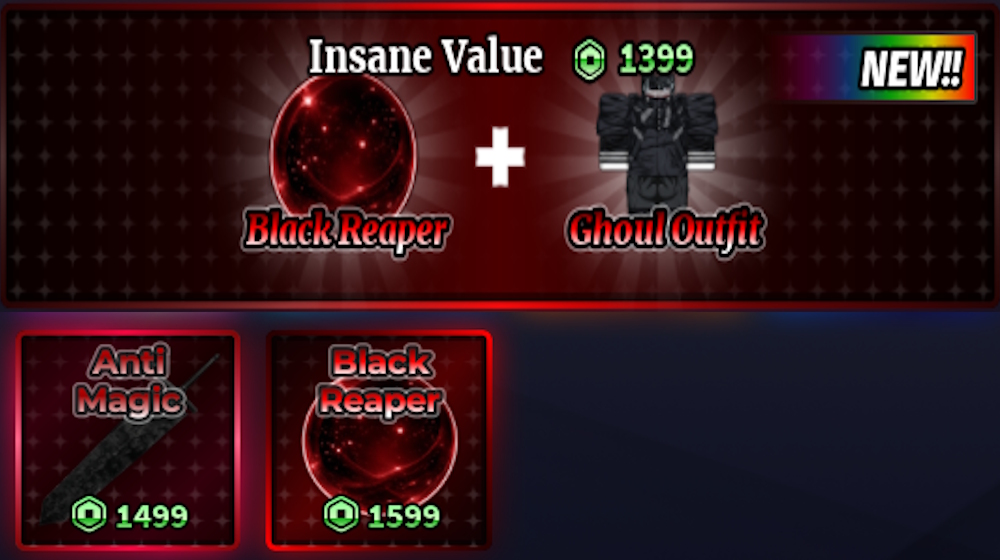 Purchase Black Reaper in in-game shop Sailor Piece
