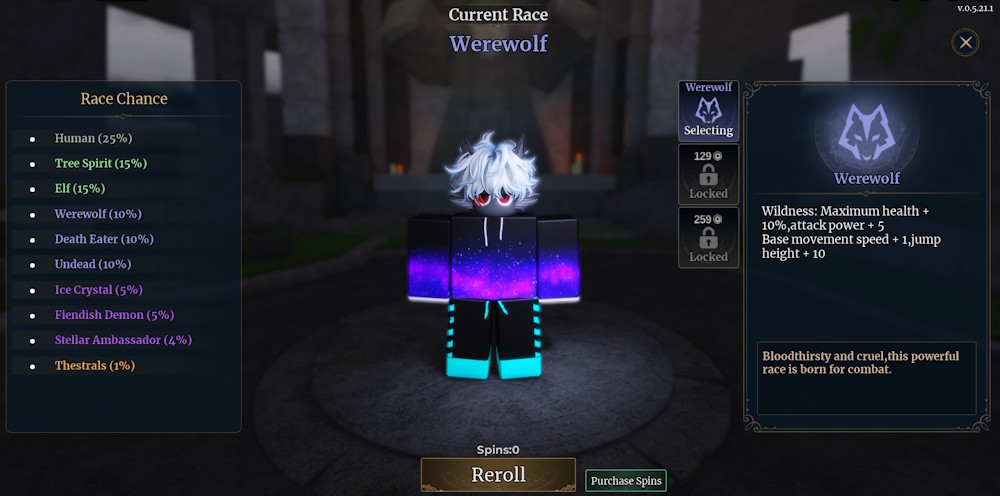 Races menu Wizard Alchemy