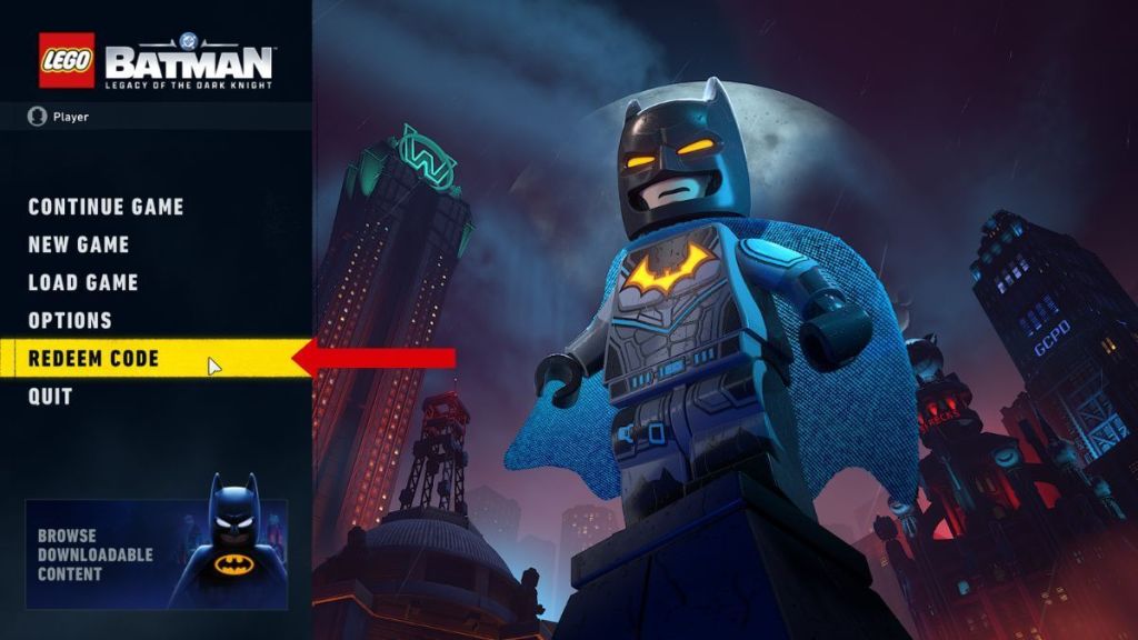 Redeem code for LEGO Batman Legacy of the Dark Knight
