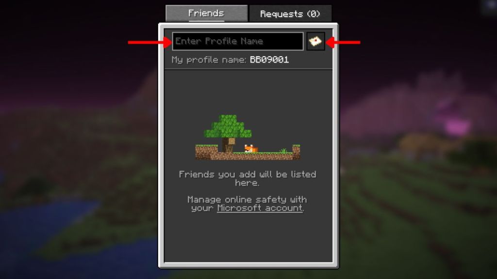 Send friend Request minecraft