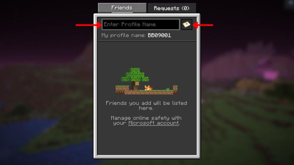 Send friend Request minecraft