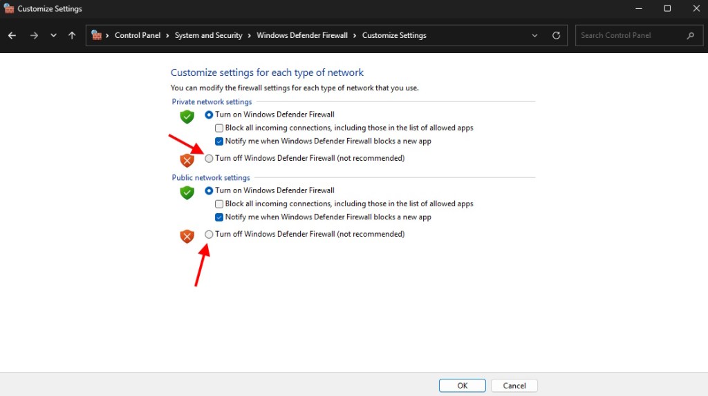 Turn off windows firewall to fix the getsockopt error in minecraft