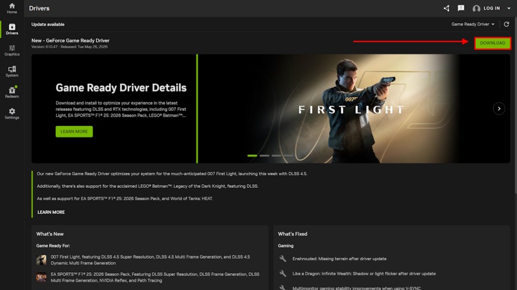 Updating to latest Nvidia Drivers