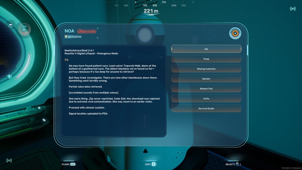Zip Blackbox signal Subnautica 2