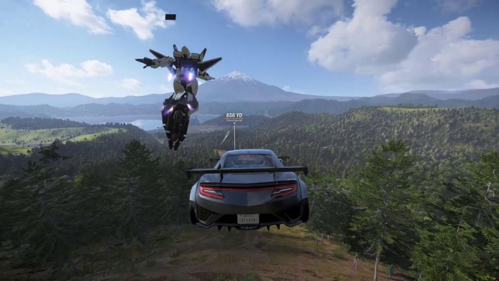 Racing a mech in Forza Horizon 6