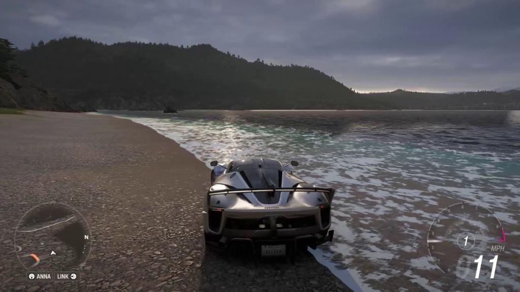 Driving on a beach in Forza Horizon 6