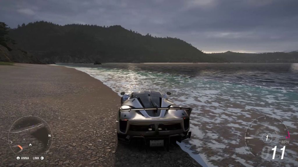 Driving on a beach in Forza Horizon 6