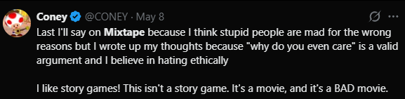 Gamer reaction on Mixtape on X