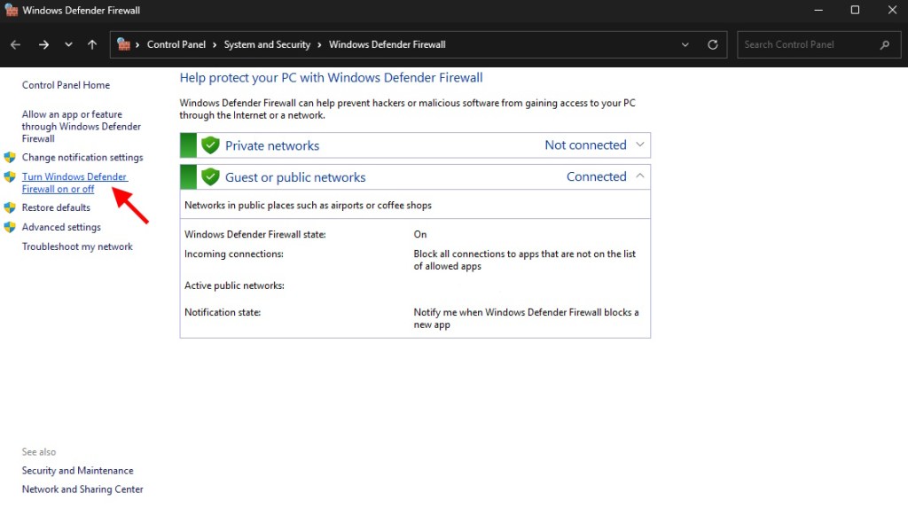 open windows firewall for minecraft getsocket error