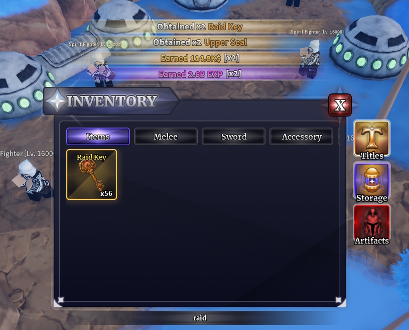 raid key drop in sailor piece