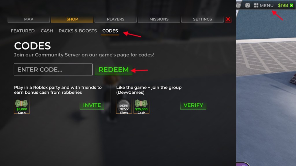 redeem Wanted codes
