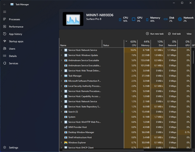 Windows 11 Task Manager with Dark Mode and Fluent Design Coming Soon